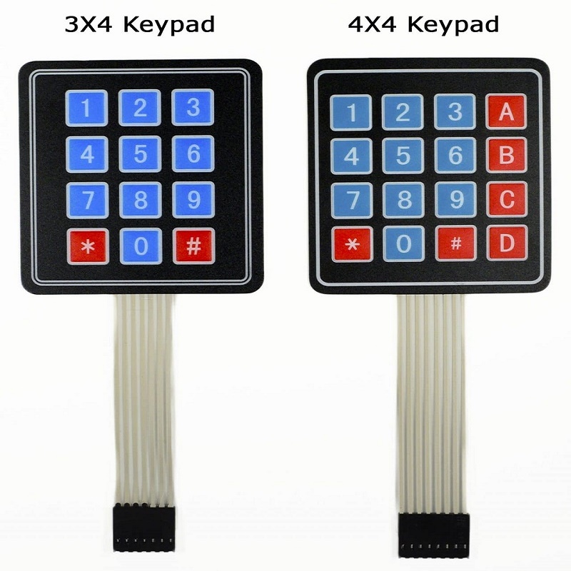 Electrónica inteligente personalizada 3x4 matriz matriz interruptor de membrana teclado 12 teclas 4 * 3 4X3 teclado 3 * 4